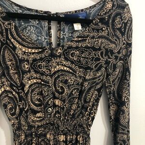 NWOT BLUE RAIN Maxi Dress Black/Tan women’s size Small